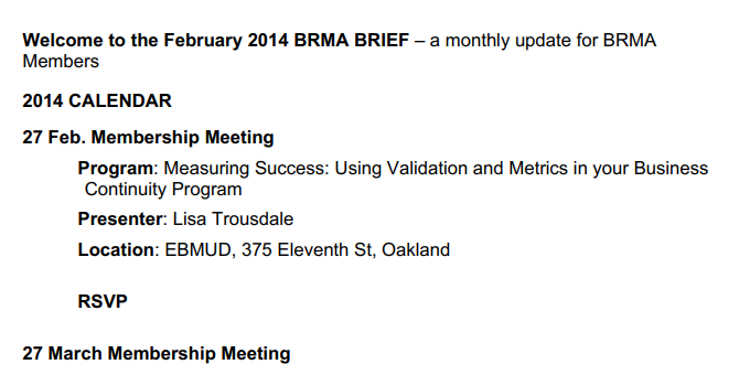 2014 02 – February 2014 BRMA Brief