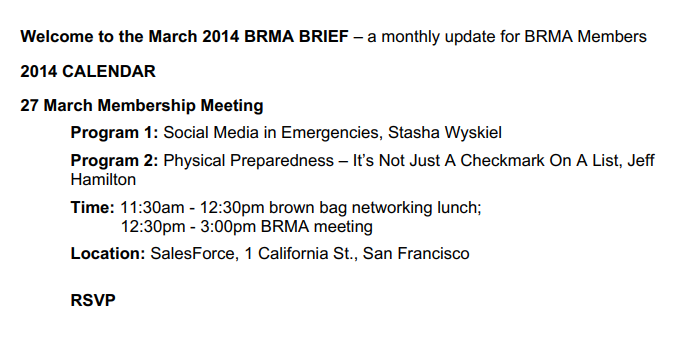 2014 03 – March 2014 BRMA Brief