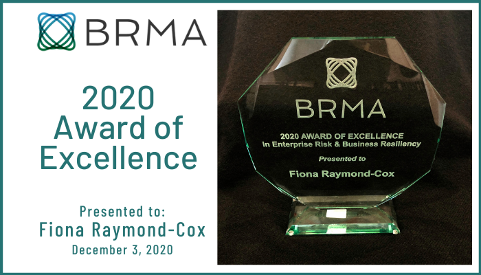 BRMA 2020 Award of Excellence Presented to Fiona Raymond-Cox